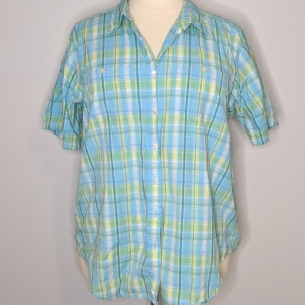 St. John's Bay plaid camp shirt
